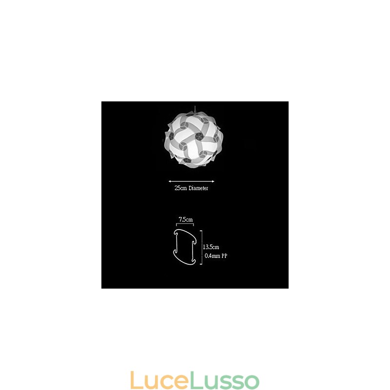 Lampada a sospensione moderna fai da te a forma di palla da 25 cm