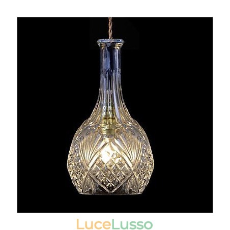 Lampada a sospensione moderna in metallo e cristallo contemporaneo