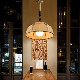 Un breve lampadario a semicerchio in corda di canapa di Vogue Lights