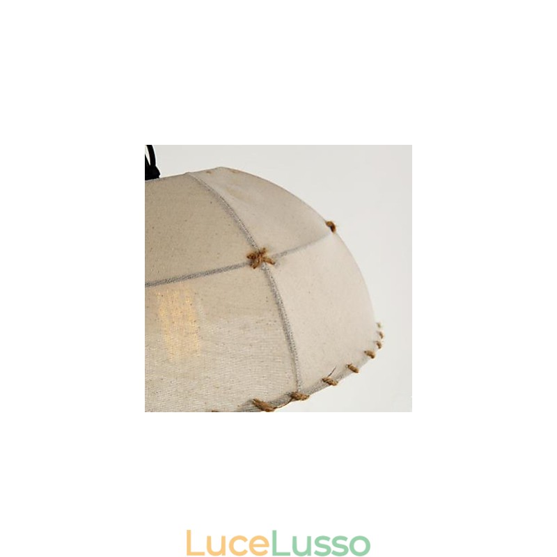 Un breve lampadario a semicerchio in corda di canapa di Vogue Lights