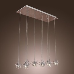 Lampada a sospensione moderna in metallo cromato e cristallo contemporaneo