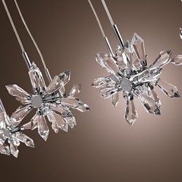 Lampada a sospensione moderna in metallo cromato e cristallo contemporaneo