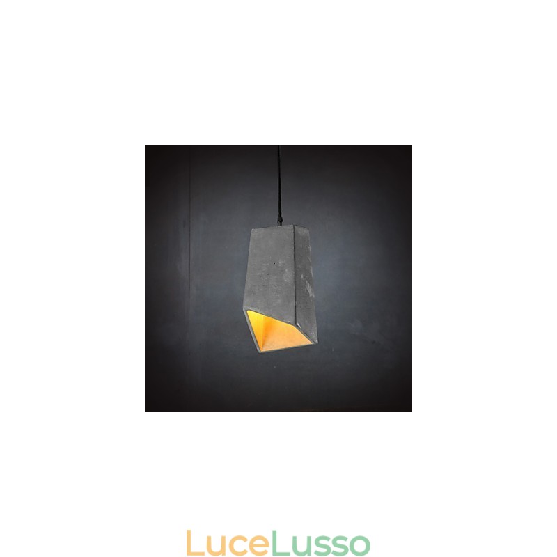 Lampada a sospensione in cemento retrò contemporanea e contratta