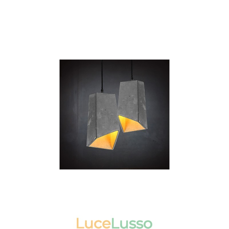 Lampada a sospensione in cemento retrò contemporanea e contratta