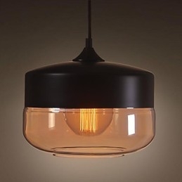 WestMenLights Vintage Moderna Lampada da soffitto in vetro verniciato Lampada a sospensione Nero Diametro 250mm