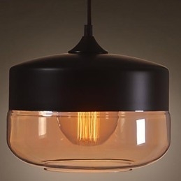WestMenLights Vintage Moderna Lampada da soffitto in vetro verniciato Lampada a sospensione Nero Diametro 250mm
