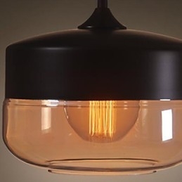 WestMenLights Vintage Moderna Lampada da soffitto in vetro verniciato Lampada a sospensione Nero Diametro 250mm