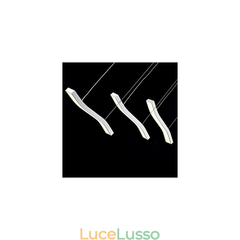 Lampada a sospensione in acrilico semplice e alla moda con design ondulato