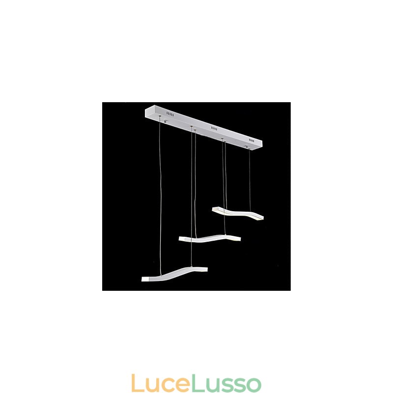 Lampada a sospensione in acrilico semplice e alla moda con design ondulato