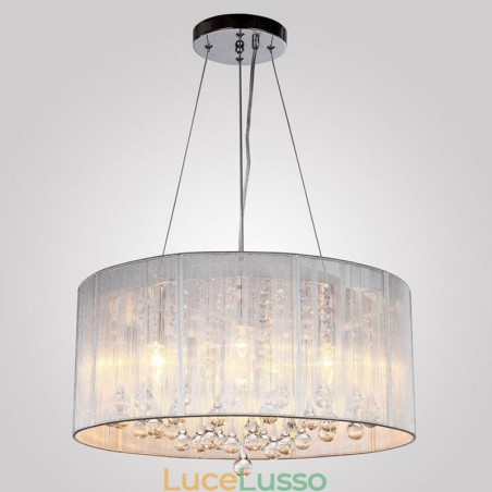 Lampadario tradizionale classico in metallo cromato di cristallo Lampadario tradizionale classico in metallo cromato di cristallo