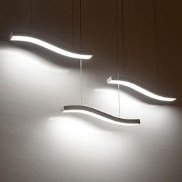 Lampada a sospensione in acrilico semplice e alla moda con design ondulato