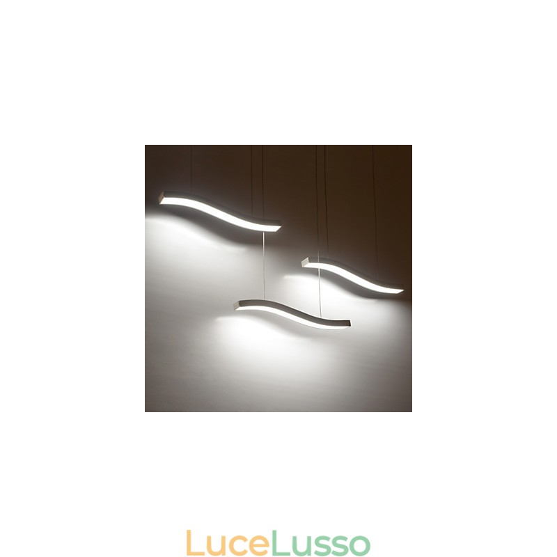Lampada a sospensione in acrilico semplice e alla moda con design ondulato