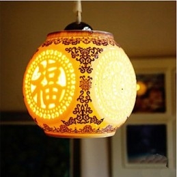 Lampada in ceramica retrò Lampadario a testa singola blu Scale Lampadario creativo