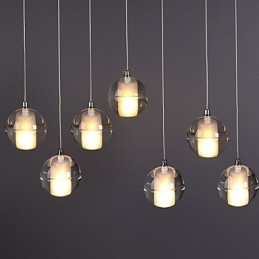 1 lampada a sospensione in pietra di cristallo e vetro, lampada a sospensione da caffè, illuminazione decorativa a sospensione