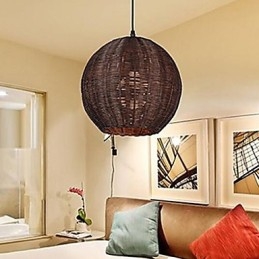 Lampada a sospensione moderna e contemporanea in metallo a forma di globo di campagna