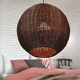 Lampada a sospensione moderna e contemporanea in metallo a forma di globo di campagna