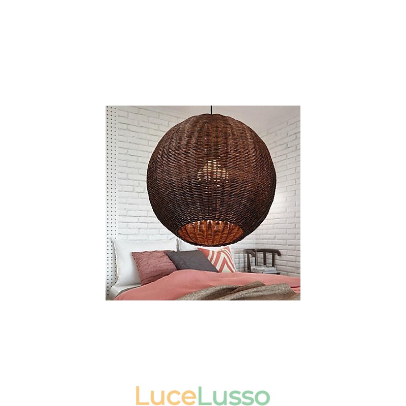 Lampada a sospensione moderna e contemporanea in metallo a forma di globo di campagna