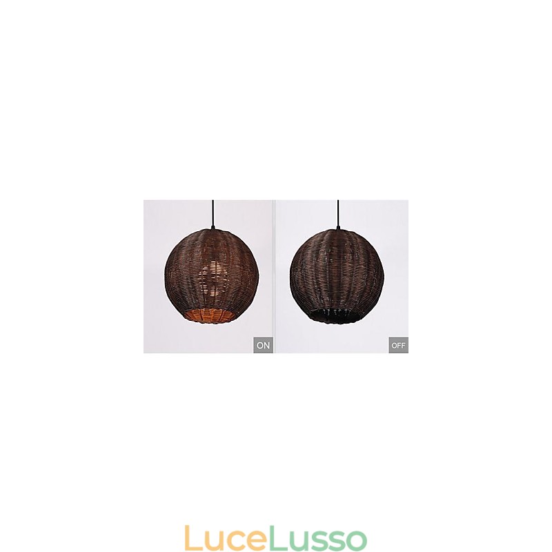 Lampada a sospensione moderna e contemporanea in metallo a forma di globo di campagna
