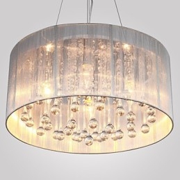 Lampadario tradizionale classico in metallo cromato di cristallo