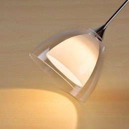 1 luce Lampada a sospensione a due strati in vetro trasparente Cromo lucido