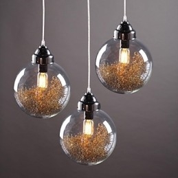 Moderno Contemporaneo Tradizionale Classico Vintage Lanterna Country Nichel Vetro Lampada a Sospensione Sala da Pranzo