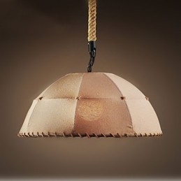 Lampada a sospensione stile country americano con corda di canapa in lino nordico vintage