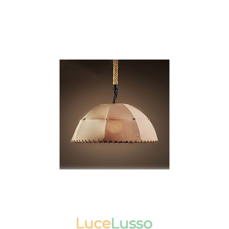 Lampada a sospensione stile country americano con corda di canapa in lino nordico vintage