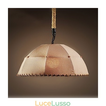 Lampada a sospensione stile country americano con corda di canapa in lino nordico vintage Lampada a sospensione stile country americano con corda di canapa in lino nordico vintage