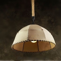 Lampada a sospensione stile country americano con corda di canapa in lino nordico vintage