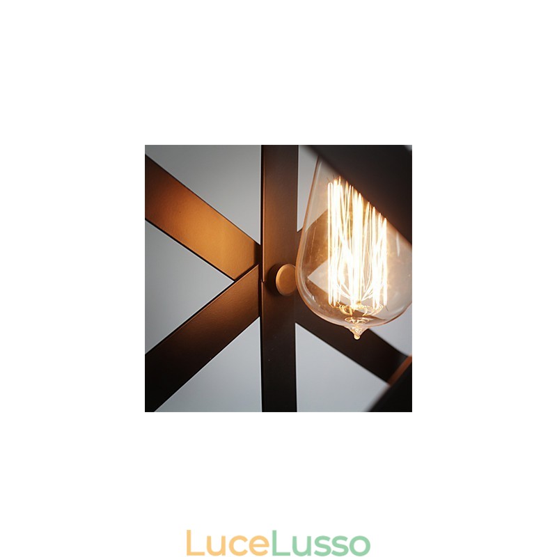 Lampadario decorativo in stile vintage, stile industriale, rotondo, per la casa, loft