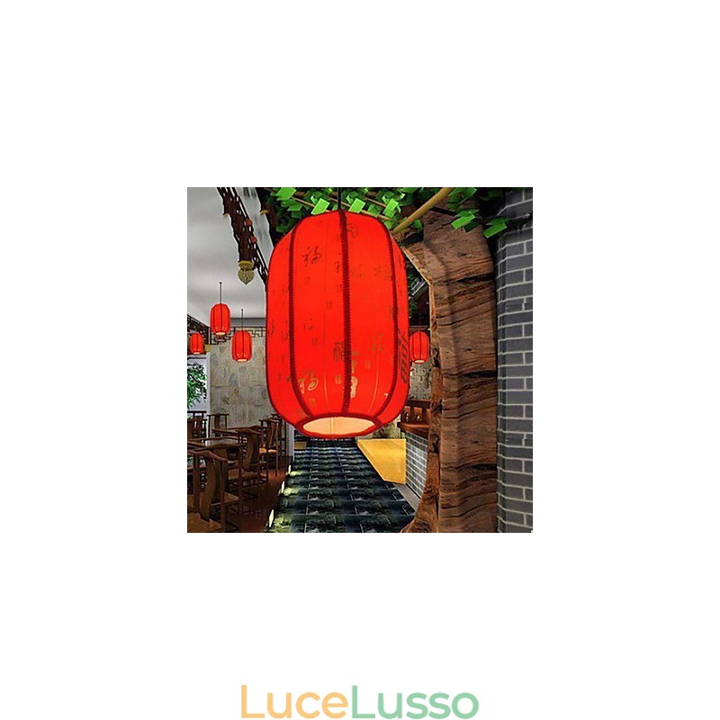 Lanterne rosse in pelle di pecora arcaiche Lampada a goccia per portico