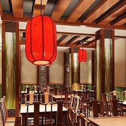 Lanterne rosse in pelle di pecora arcaiche Lampada a goccia per portico