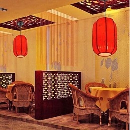 Lanterne rosse in pelle di pecora arcaiche Lampada a goccia per portico