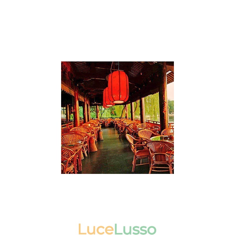 Lanterne rosse in pelle di pecora arcaiche Lampada a goccia per portico