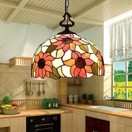 Lampadario in vetro colorato di arti creative rurali europee che restaura i modi antichi Lampada Luce