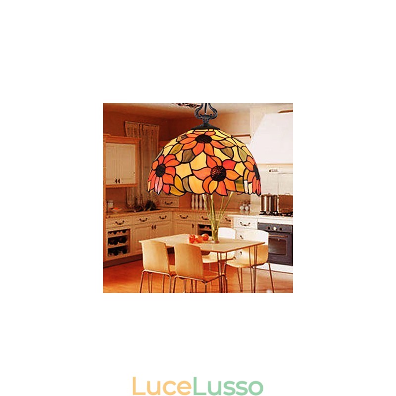 Lampadario in vetro colorato di arti creative rurali europee che restaura i modi antichi Lampada Luce