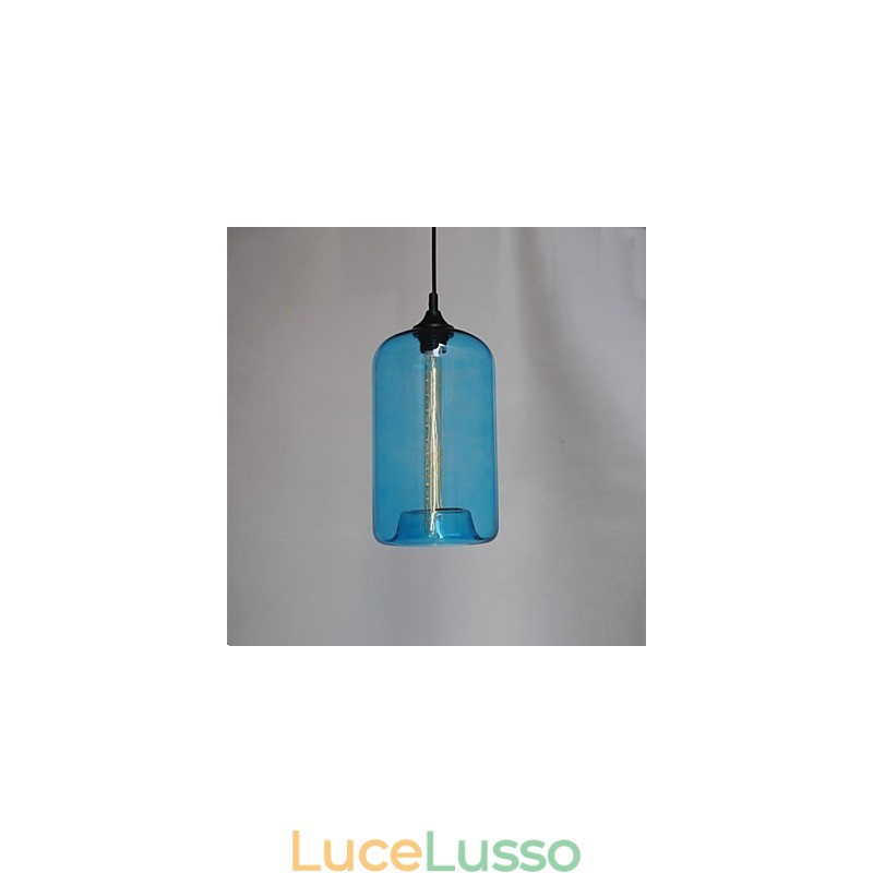 Lampada a sospensione Bottle Design 1 luce con paralume trasparente