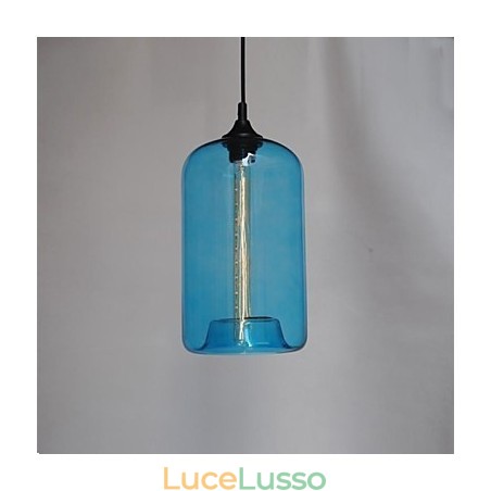 Lampada a sospensione Bottle Design 1 luce con paralume trasparente Lampada a sospensione Bottle Design 1 luce con paralume trasparente