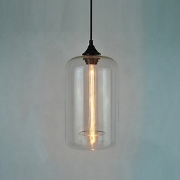 Lampada a sospensione Bottle Design 1 luce con paralume trasparente