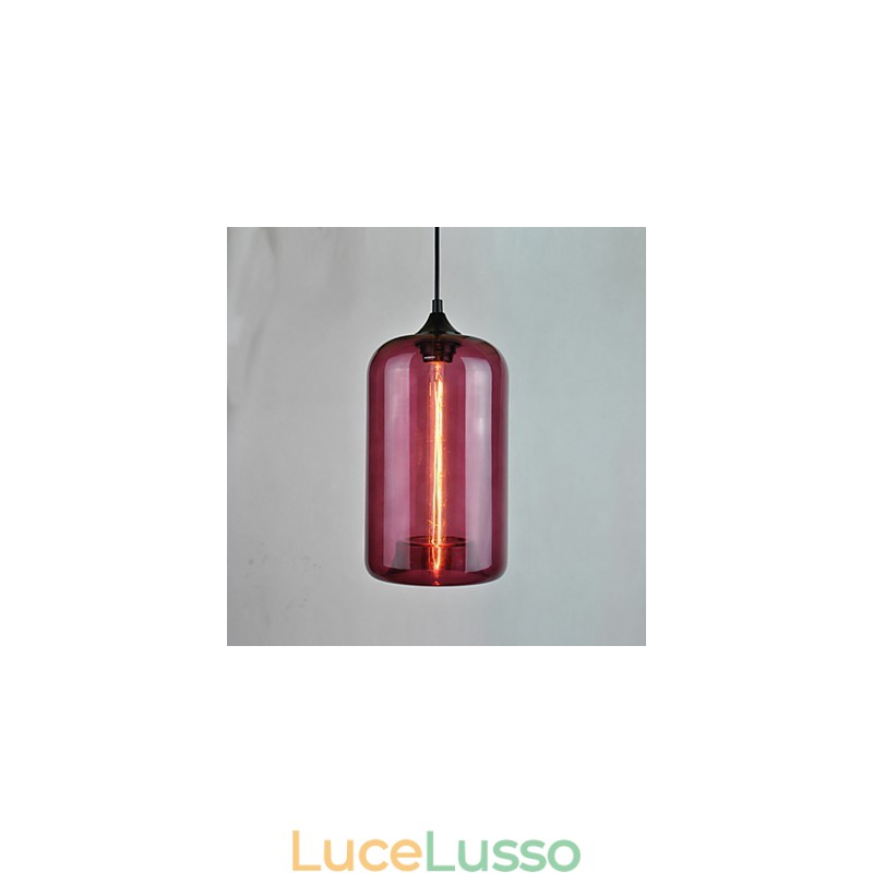 Lampada a sospensione Bottle Design 1 luce con paralume trasparente