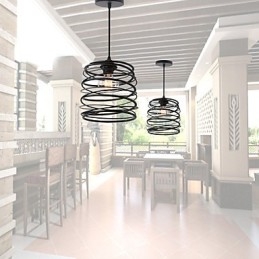 Rustic Lodge Retro Country Mini Style Dipinto Lampada a sospensione in metallo Garage