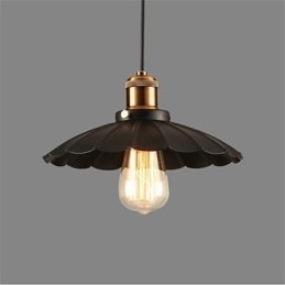 Lampadario in ferro battuto vintage con ombrello nero unico