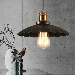 Lampadario in ferro battuto vintage con ombrello nero unico