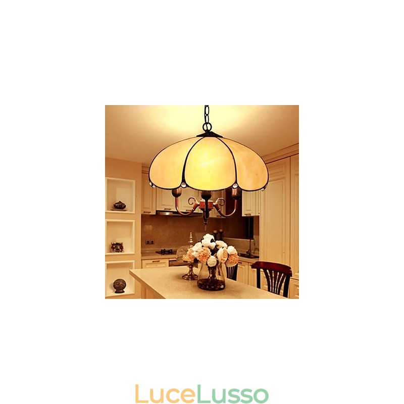 Lampadario in vetro colorato di arti creative rurali europee che restaura i modi antichi Lampada Luce