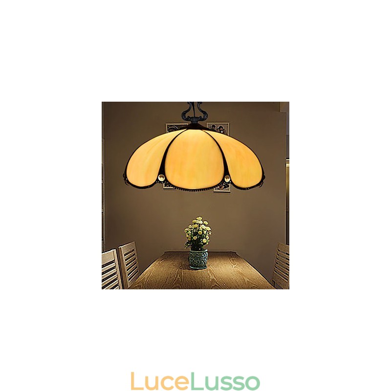 Lampadario in vetro colorato di arti creative rurali europee che restaura i modi antichi Lampada Luce