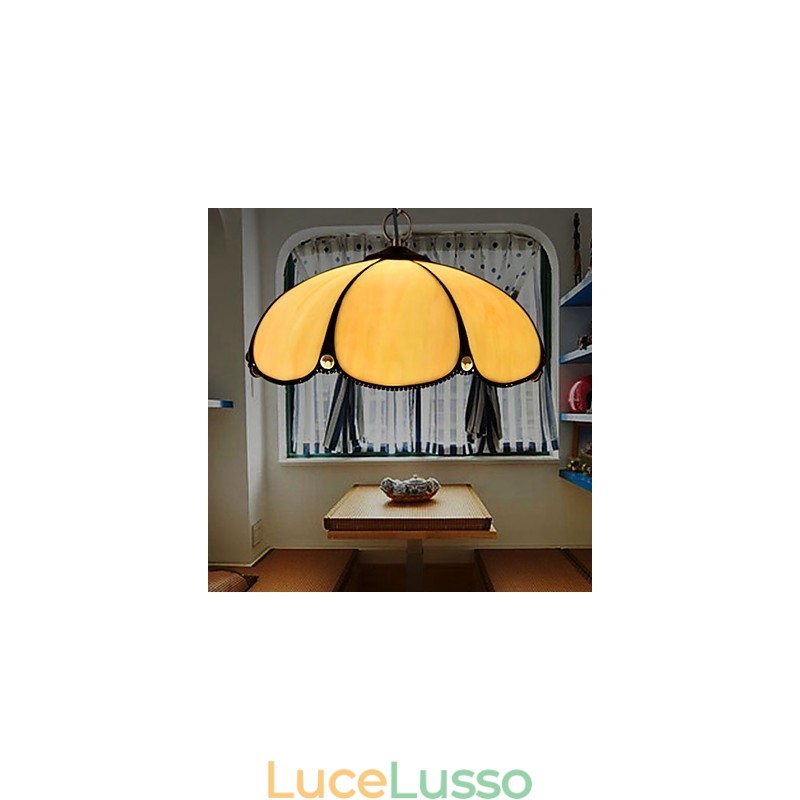 Lampadario in vetro colorato di arti creative rurali europee che restaura i modi antichi Lampada Luce