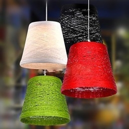 Lampada a sospensione moderna con testa singola in rattan intrecciato, stile rurale Cany