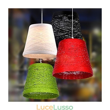 Lampada a sospensione moderna con testa singola in rattan intrecciato, stile rurale Cany Lampada a sospensione moderna con testa singola in rattan intrecciato, stile rurale Cany