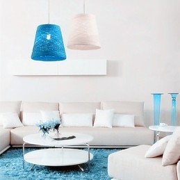 Lampada a sospensione moderna con testa singola in rattan intrecciato, stile rurale Cany