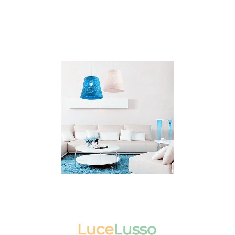Lampada a sospensione moderna con testa singola in rattan intrecciato, stile rurale Cany